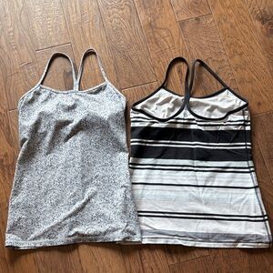 Lululemon Set of Two Stylish Women's Spaghetti Strap Tops - Black and Gray